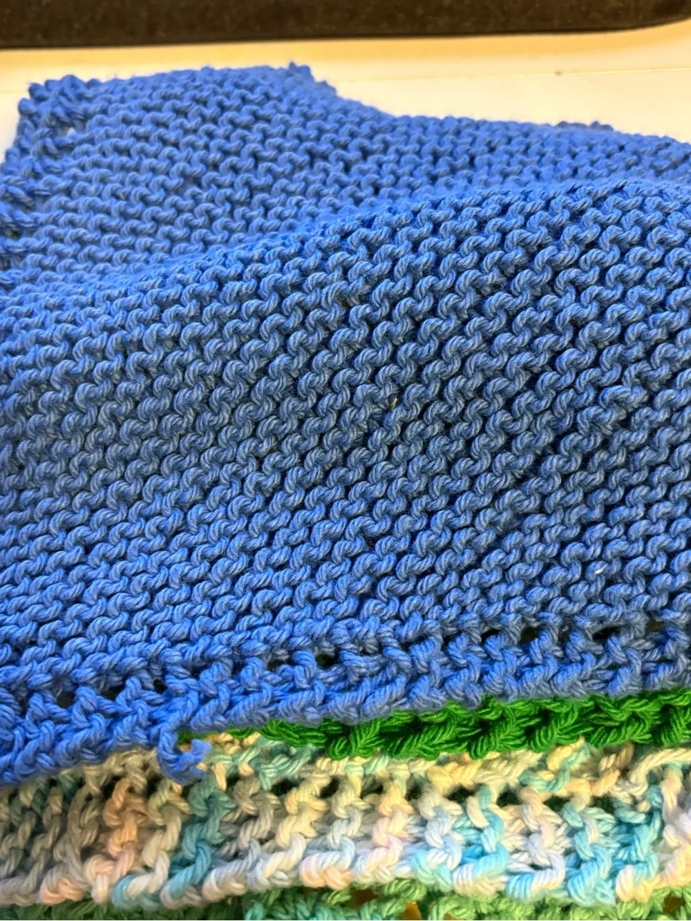 Handmade Cotton Knit Dishcloth Set of 10